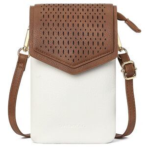 6529 Small Crossbody Bags Cell Phone Purse Leather Triple Compartment